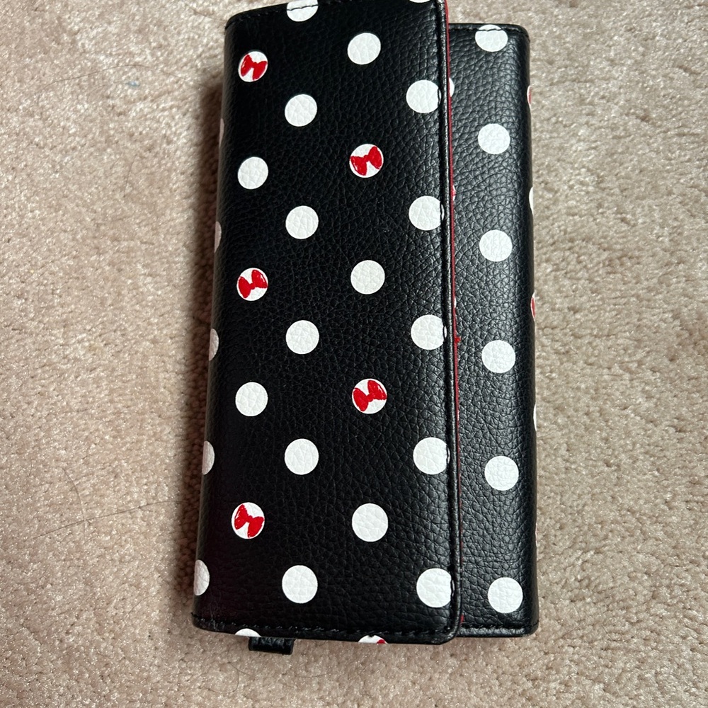 Disney minnie polka dot tri fold wallet clutch